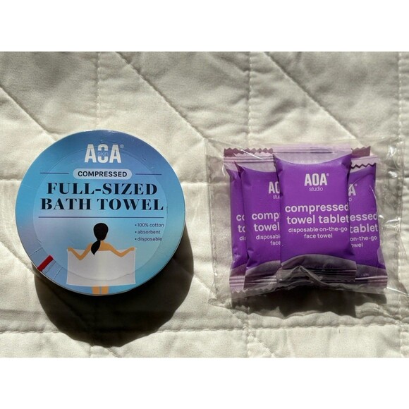 AOA Beauty Other - AOA Studio Compressed Towel Travel Bundle - 1 Bath and 5 Face Towels